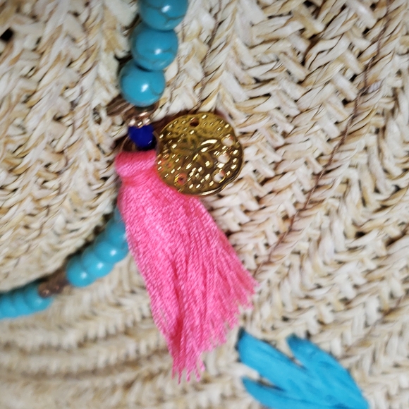 San Diego Hat company beaded paper hat wide brim wooden parrots main image 10